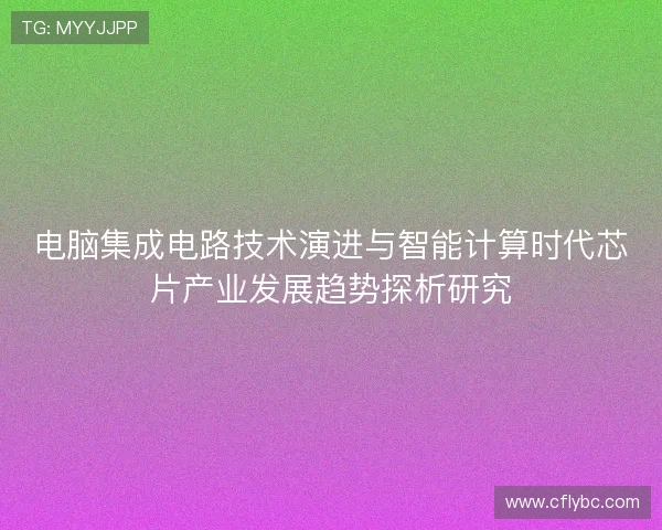 电脑集成电路技术演进与智能计算时代芯片产业发展趋势探析研究 电脑集成电路技术演进与智能计算时代芯片产业发展趋势探析研究
